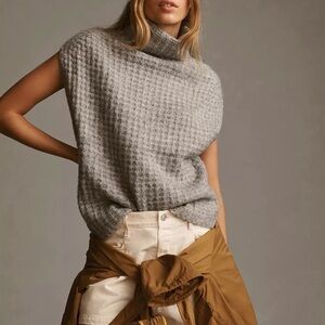 Sleeveless Gray Turtleneck Sweater